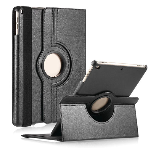 Litchi Grain 360 Swivel Smart Stand Leather Tablet Cover for iPad 9.7-inch (2018) / 9.7-inch (2017) - Black - 1