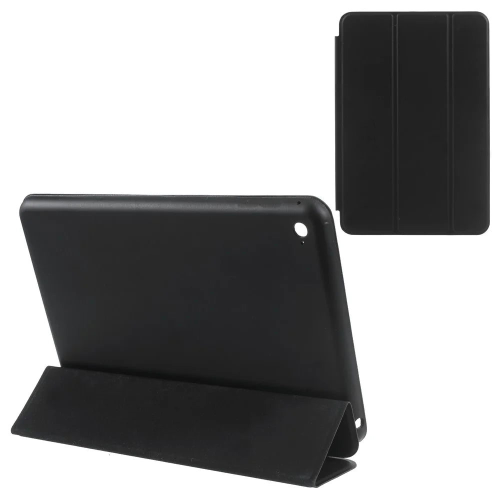 Slim Tri-fold Leather Smart Case for iPad Mini 4 with Stand - Black - 1