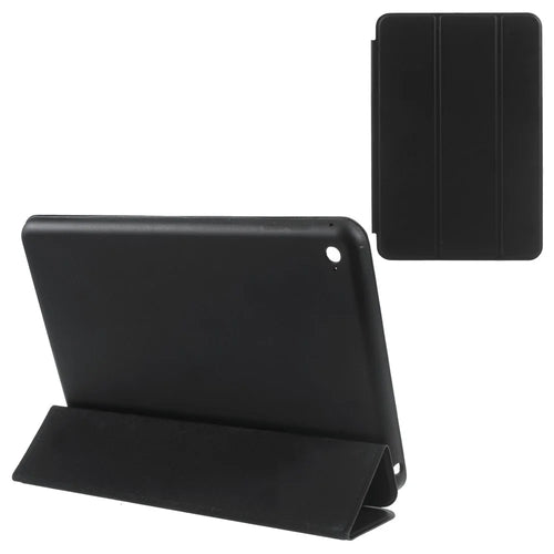 Slim Tri-fold Leather Smart Case for iPad Mini 4 with Stand - Black - 1