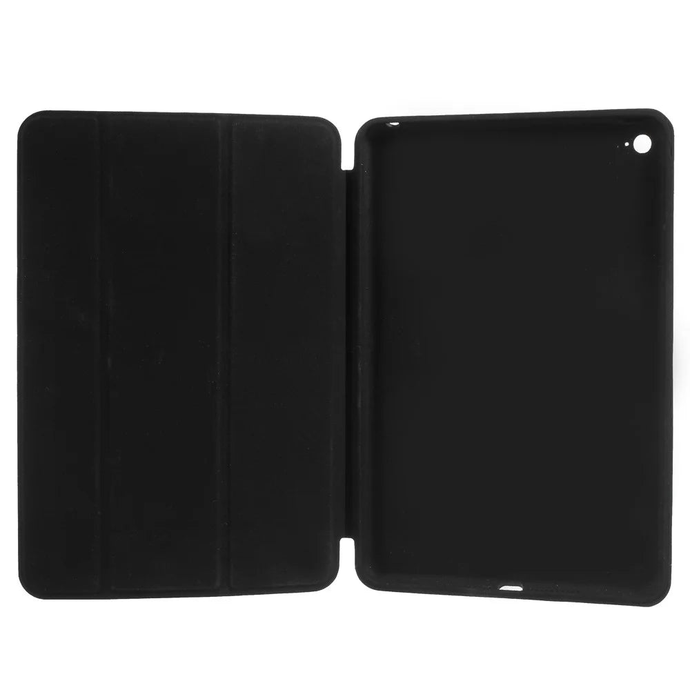 Slim Tri-fold Leather Smart Case for iPad Mini 4 with Stand - Black - 7