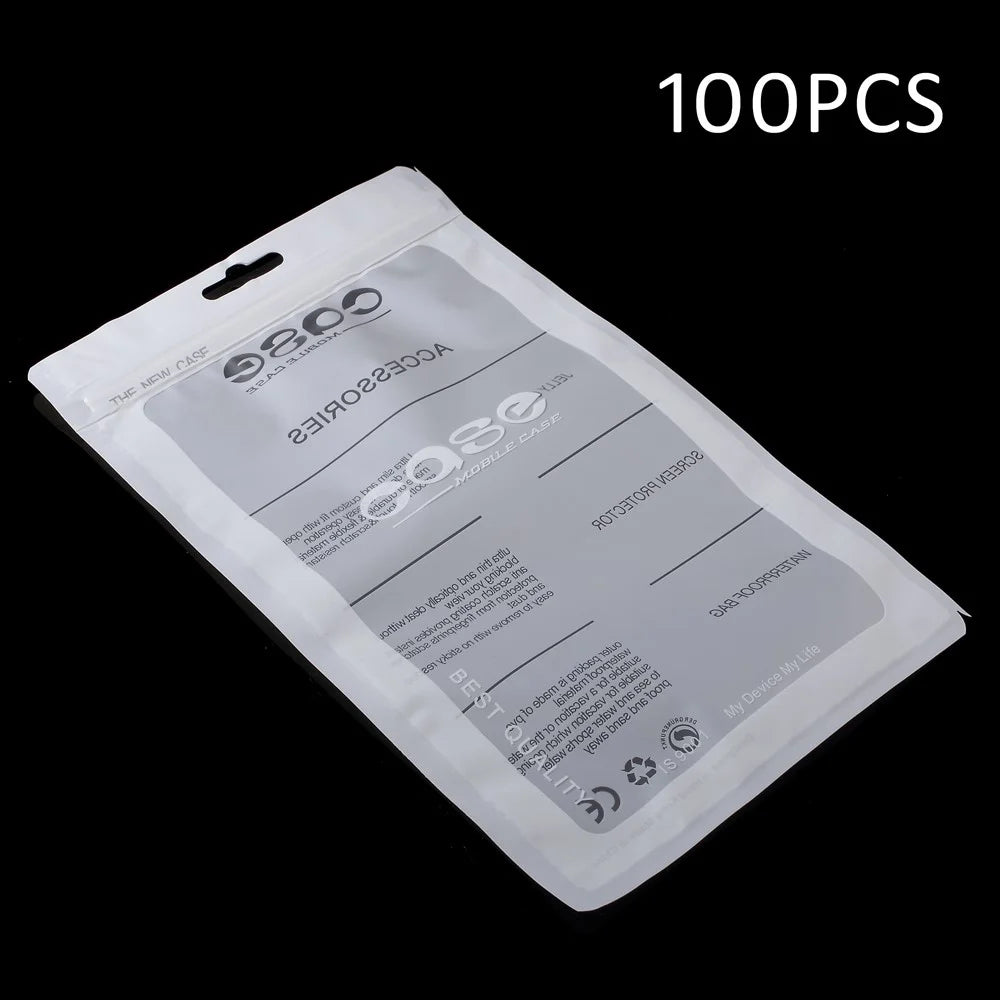 100Pcs/Lot Ziplock Packaging Bag for iPhone 6s Plus / Samsung Note5 Cases, Size: 19 x 12cm - 1