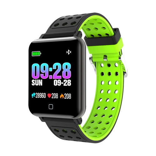 Smart Wristband Heart Rate Blood Pressure Monitor Smart Sports Bracelet with Silicone Watchband - Green - 1