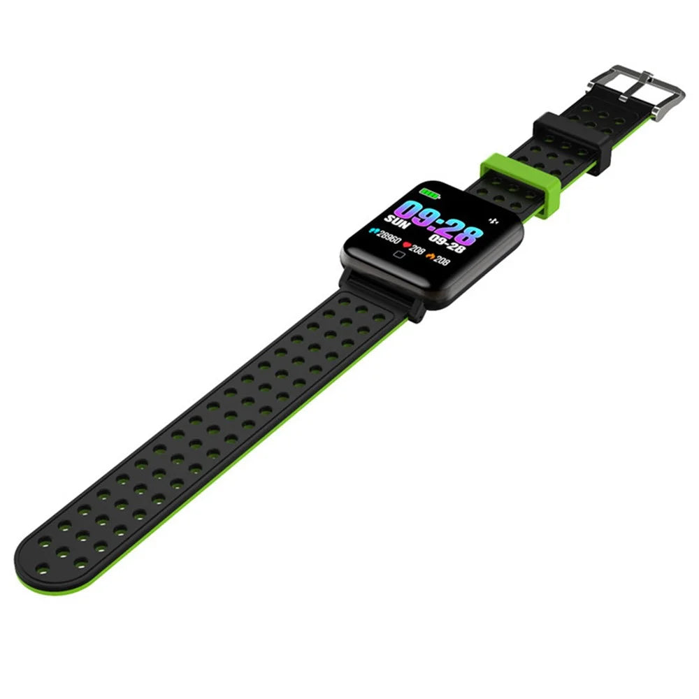Smart Wristband Heart Rate Blood Pressure Monitor Smart Sports Bracelet with Silicone Watchband - Green - 4