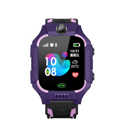 Q19 Smart Watch Bracelet Kids LBS Positioning Location SOS Camera Phone Watch Voice Chat Smartwatch - Purple - 1