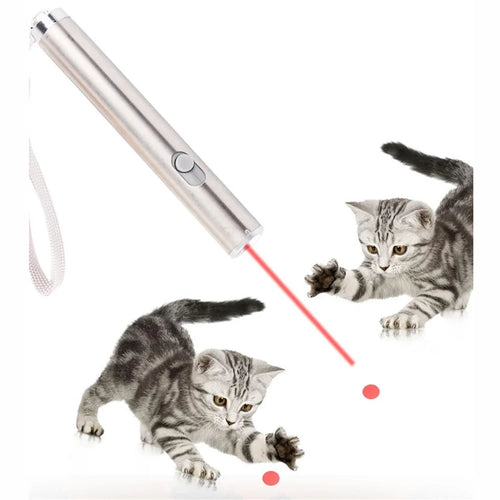 Laser Funny Cat Stick Toy 2 in 1 Red Laser Pen LED Flashlight Exercise Training Tool - 1