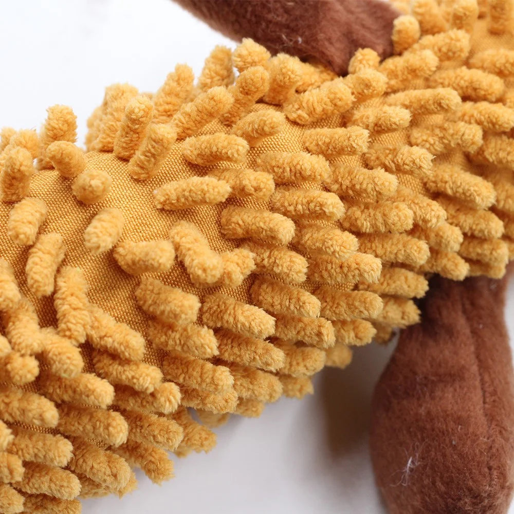 Pet Dog Cat Plush Monkey Sheep Crocodile Sound Bite Playing Toy Pet Gift - Brown Monkey - 7