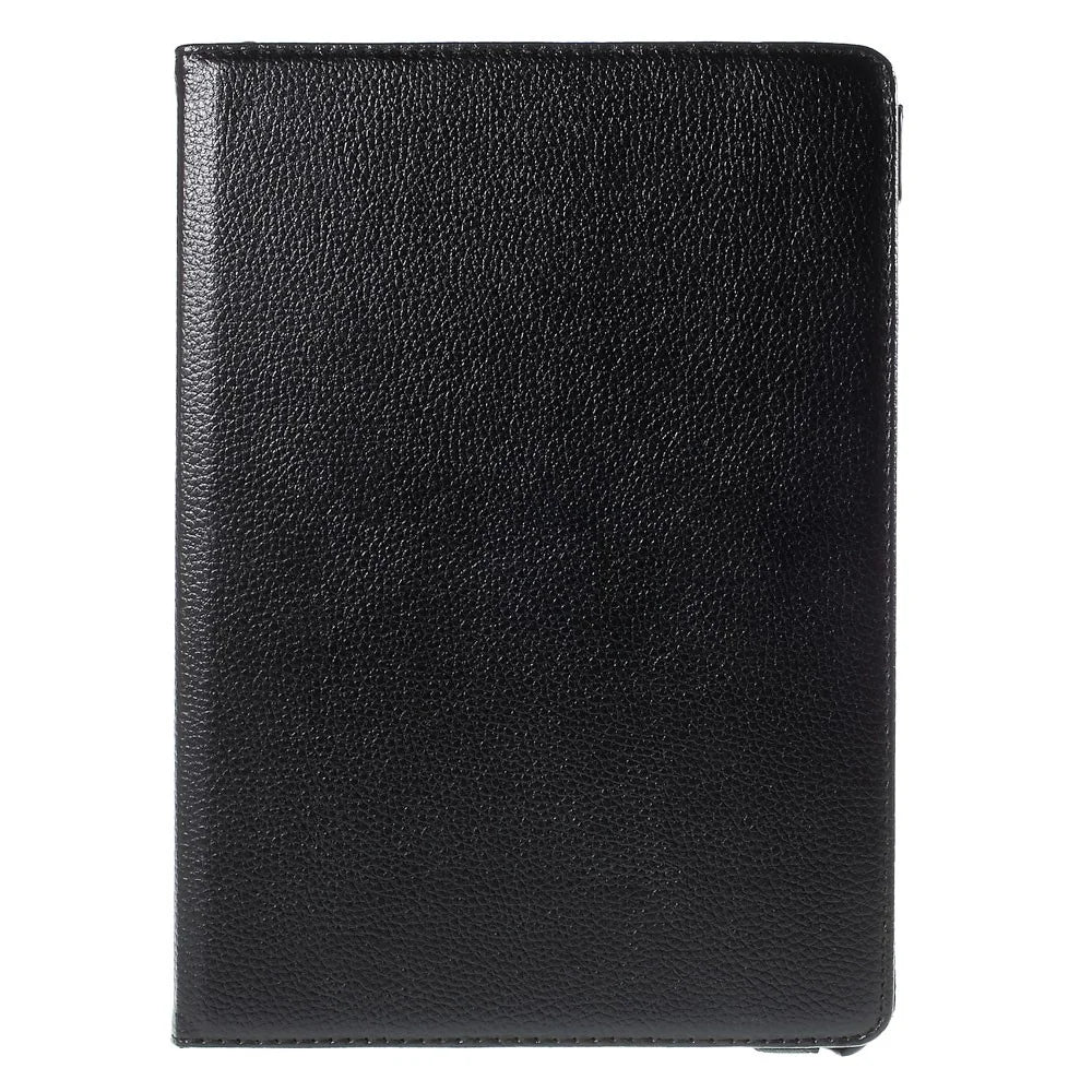 For Samsung Galaxy Tab A 9.7 T550 T555 Lychee Litchi Leather Cover with Rotary Stand - Black - 2