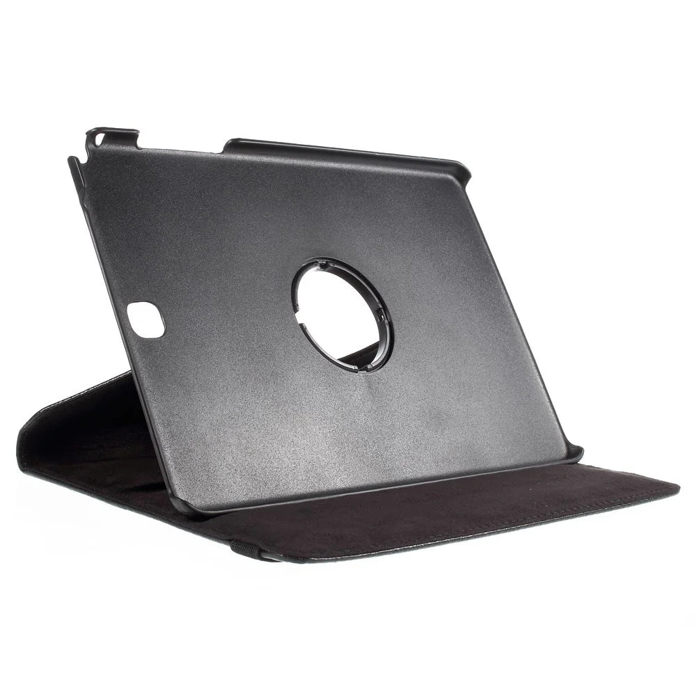 For Samsung Galaxy Tab A 9.7 T550 T555 Lychee Litchi Leather Cover with Rotary Stand - Black - 4
