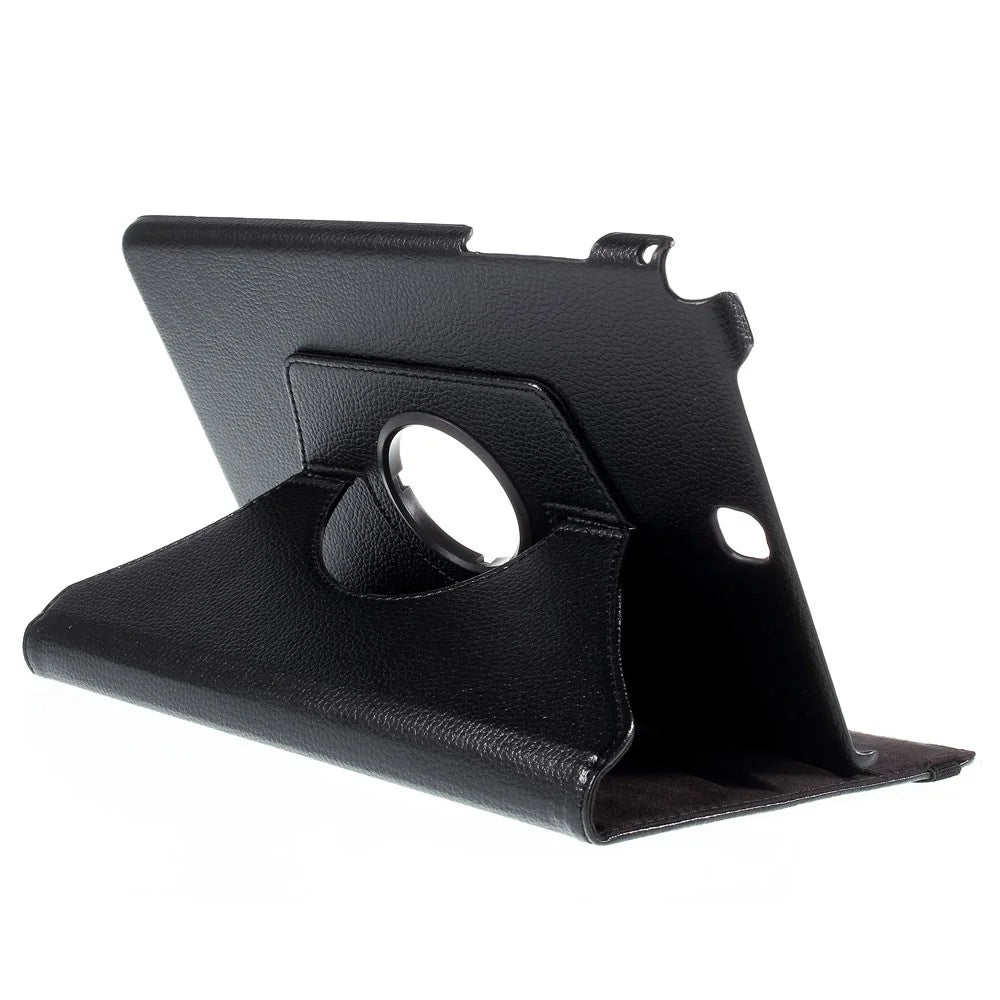 For Samsung Galaxy Tab A 9.7 T550 T555 Lychee Litchi Leather Cover with Rotary Stand - Black - 5