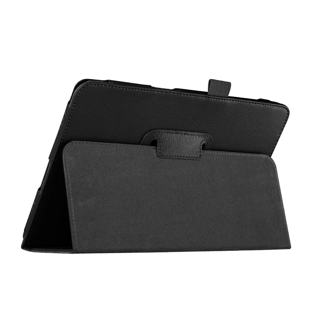 Litchi Skin Leather Case for Samsung Galaxy Tab A 9.7 T550 T555 with Stand - Black - 7