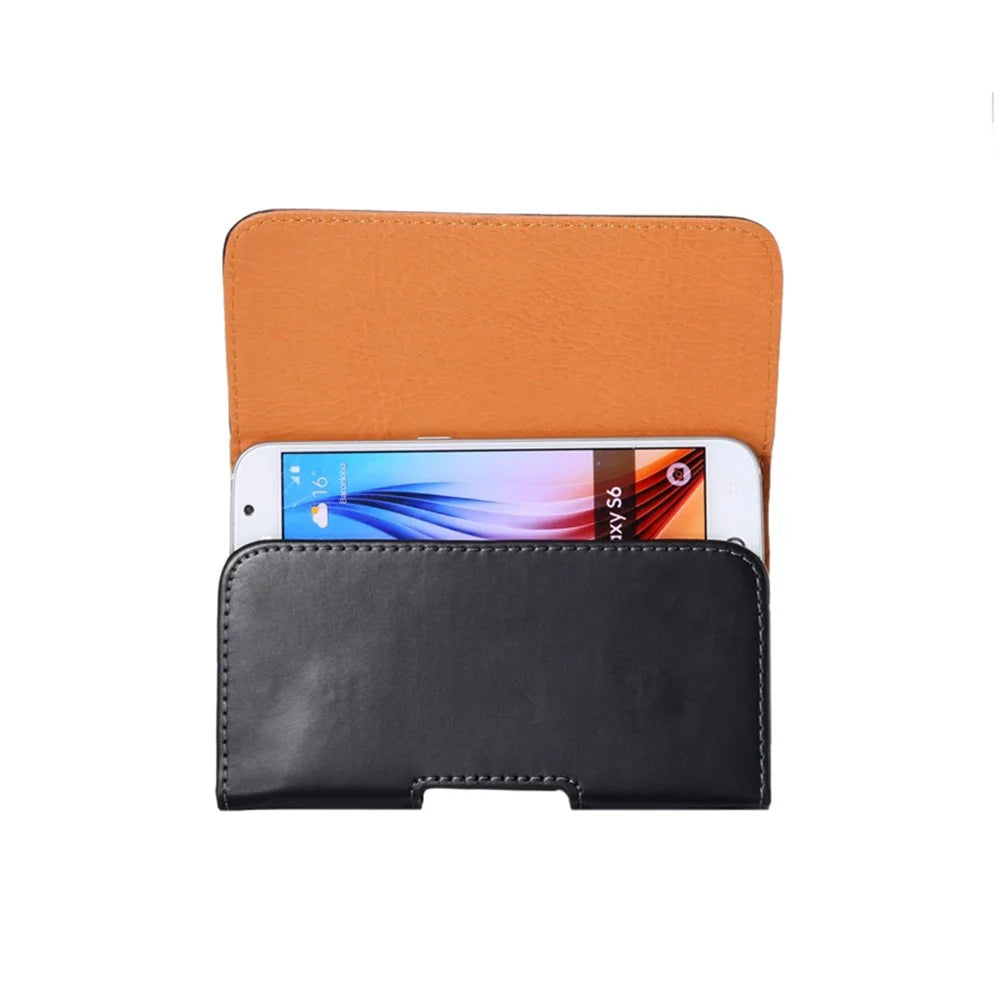 Universal Glossy Leather Case Holster Belt Bag Waist Pouch for iPhone X / Samsung Galaxy S9 / S8 / Sony Xperia Z3+ / HTC One M9 with Belt Clip - 3