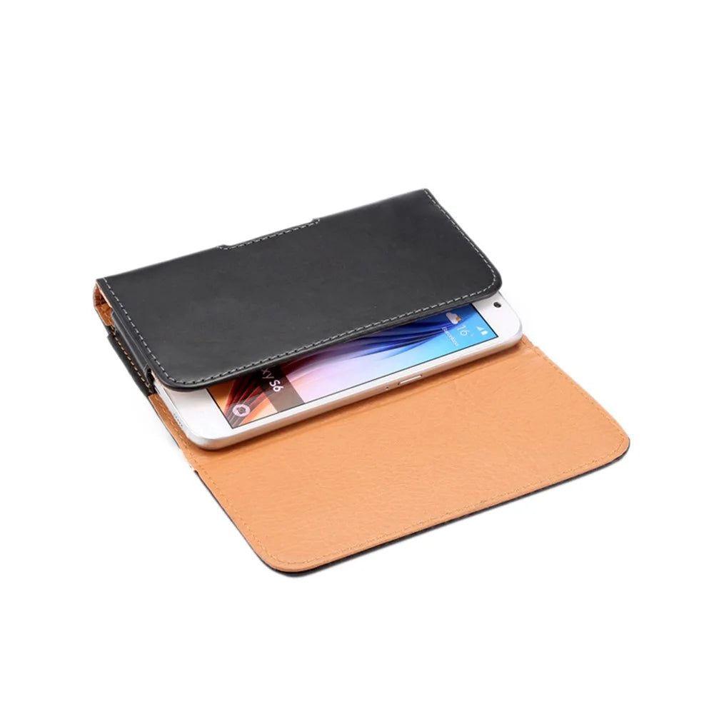 Universal Glossy Leather Case Holster Belt Bag Waist Pouch for iPhone X / Samsung Galaxy S9 / S8 / Sony Xperia Z3+ / HTC One M9 with Belt Clip - 6