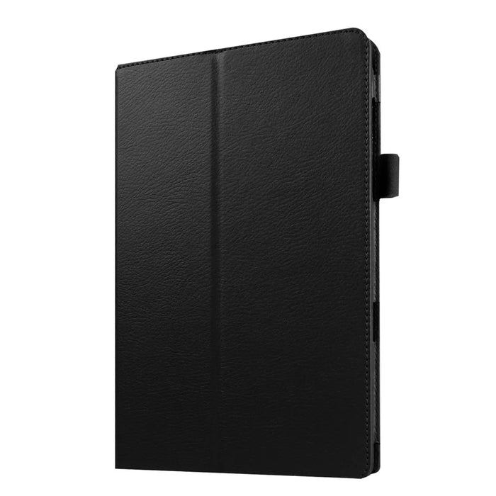 Litchi Skin Leather Stand Case for Samsung Galaxy Tab E 9.6 T560 - Black - 1