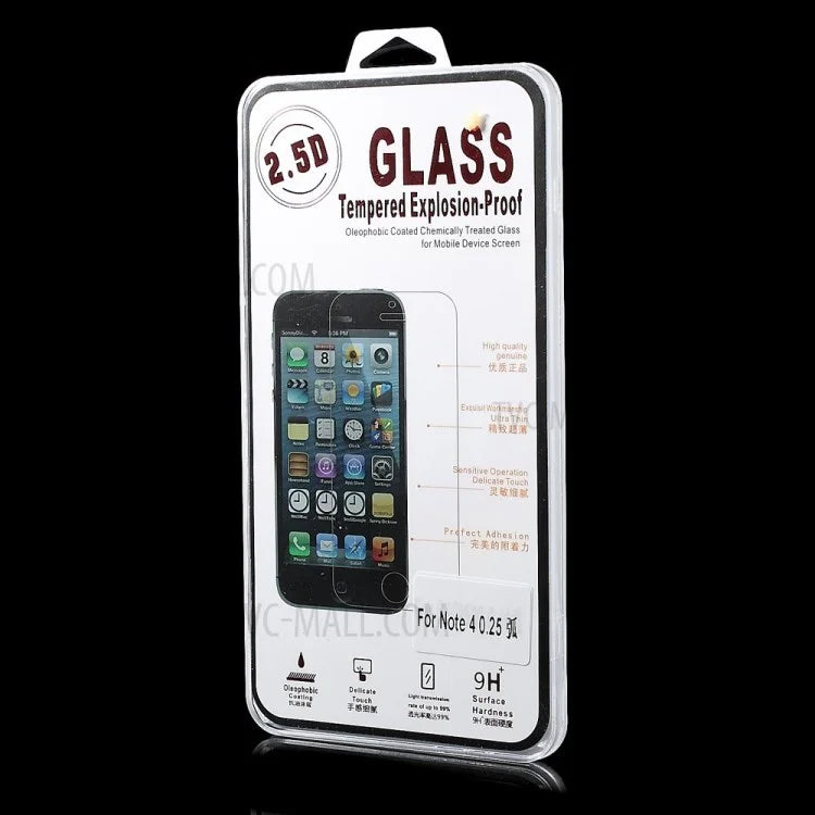 0.25mm 9H Anti-explosion Tempered Glass Screen Guard Film Arc Edge for Samsung Galaxy Note 4 N910 - 6