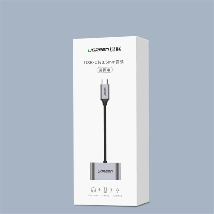 UGREEN USB Type-C to 3.5mm Jack Aux Audio + Type-C Female Charging Port Cable Adapter - 5