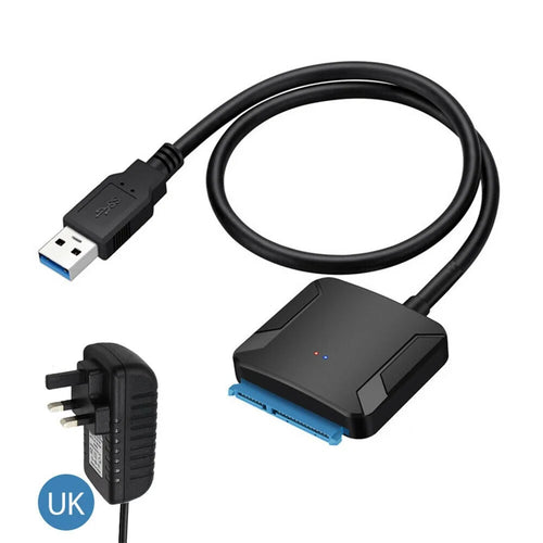SATA to USB 3.0 2.5/3.5 inch HDD SSD Hard Drive Disk Converter Cable Adapter - UK Plug - 1