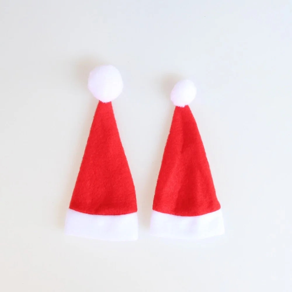10Pcs/Set Christmas Caps Cutlery Holders Fork Spoon Tableware Pocket Santa Hat Decoration - 3