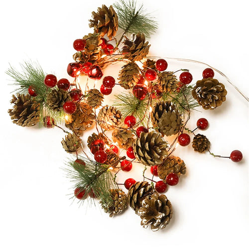 2m 20-LED Copper Wire Pine Cone LED String Light Christmas Gift Tree Decorations - 1
