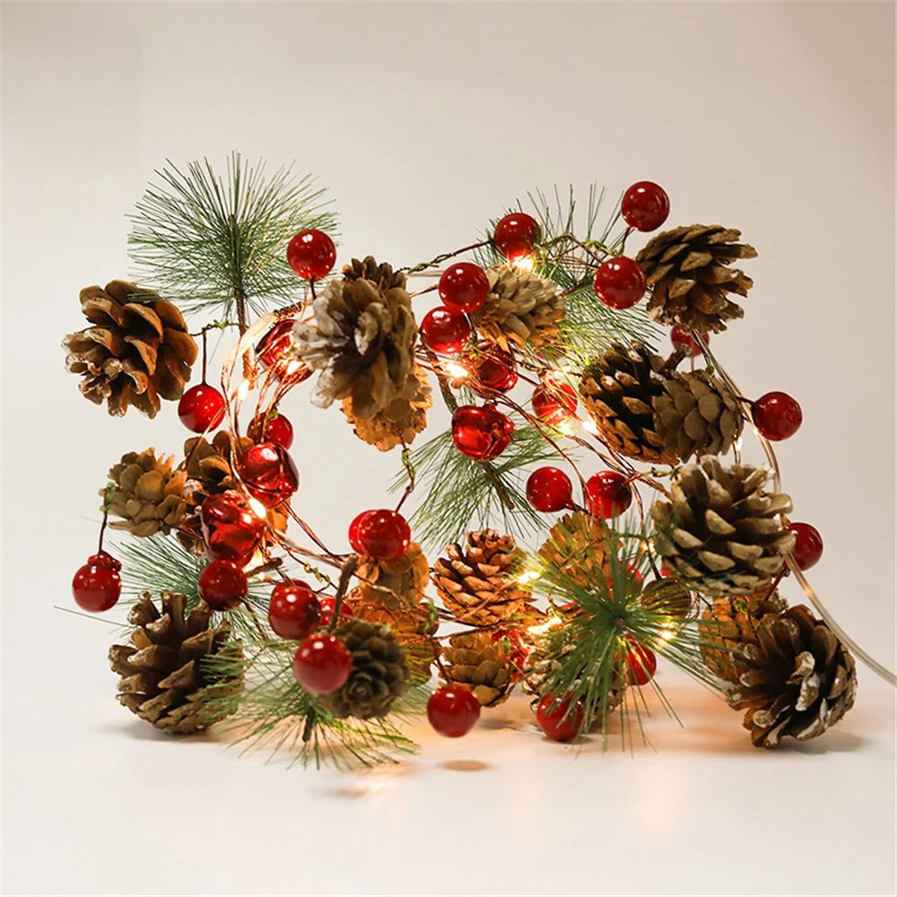 2m 20-LED Copper Wire Pine Cone LED String Light Christmas Gift Tree Decorations - 2