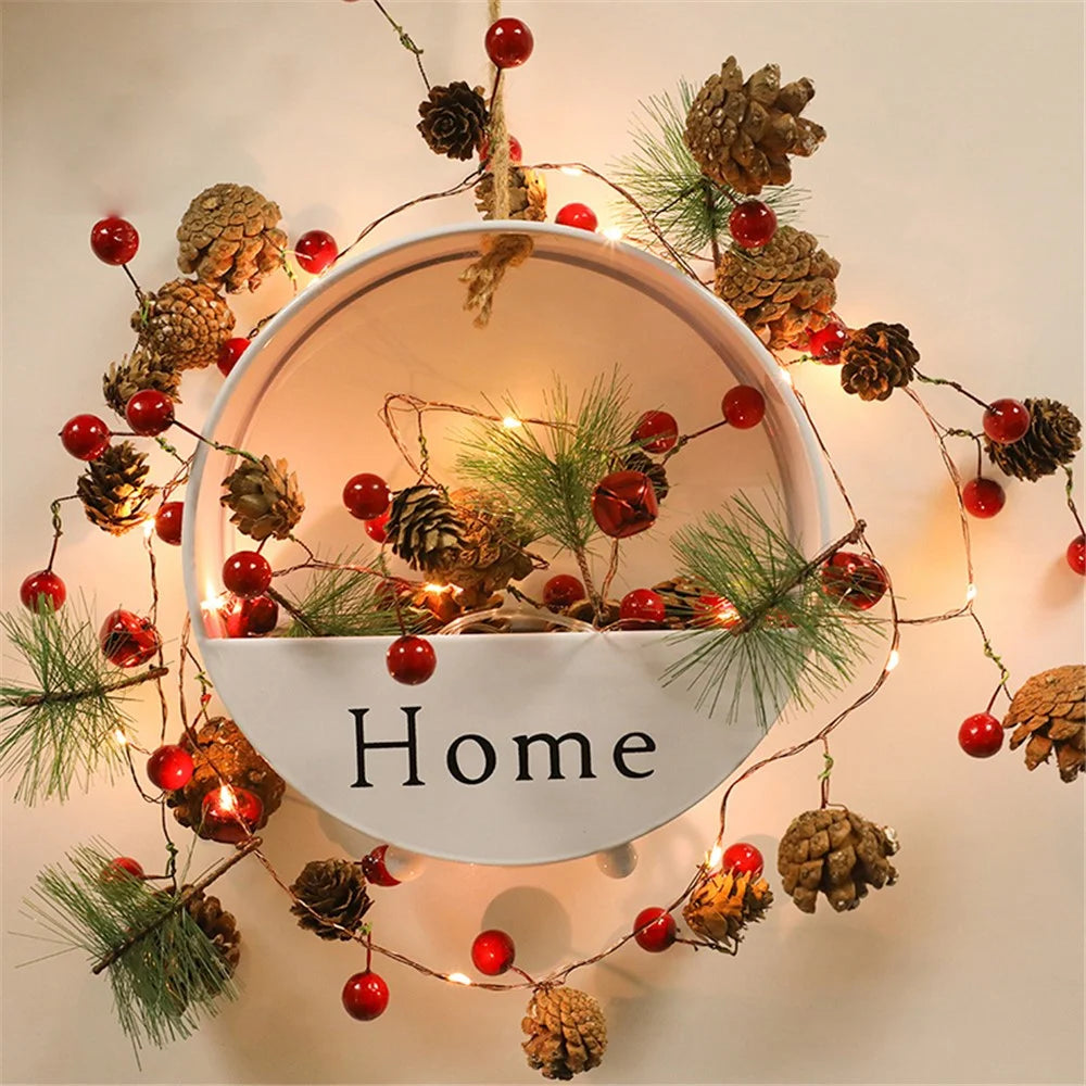 2m 20-LED Copper Wire Pine Cone LED String Light Christmas Gift Tree Decorations - 3