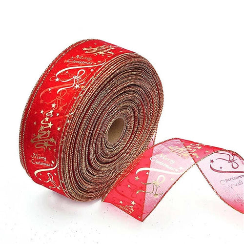 6.3x200cm Christmas Printed Ribbon Strap for Gift Box Wrapping Decor - 1
