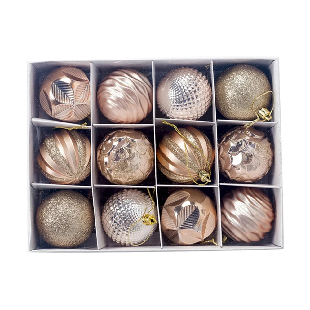 12PCS / Lot Christmas Tree Decor Ball Bauble Xmas Party Hanging Ball Decorations  6MM  - Gold - 1