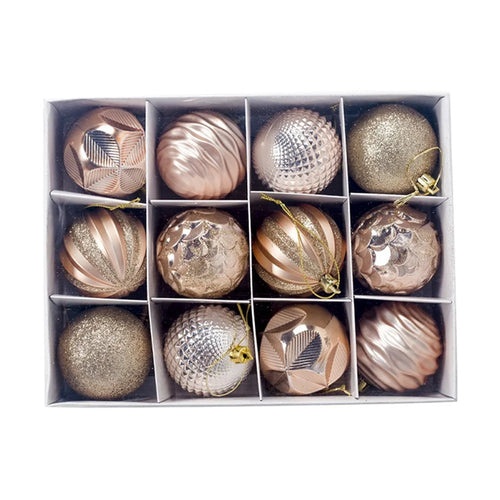 12PCS / Lot Christmas Tree Decor Ball Bauble Xmas Party Hanging Ball Decorations  6MM  - Gold - 1