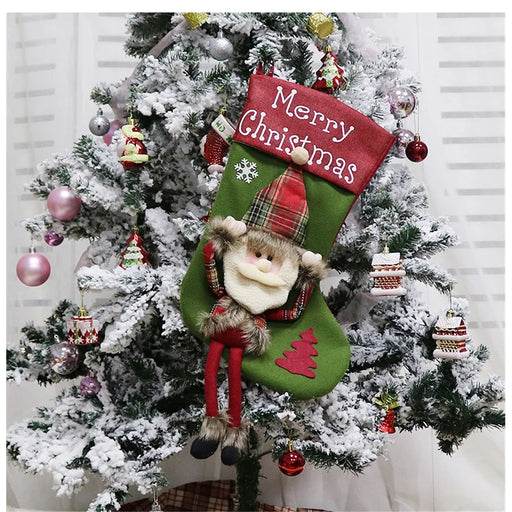 Christmas Stocking Santa Claus Socks Gift Bag Xmas Tree Hanging Decoration - Santa Claus - 1