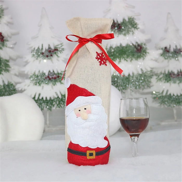 Christmas Wine Bottle Set Christmas Decorations Wine Bag - Santa Claus - 1