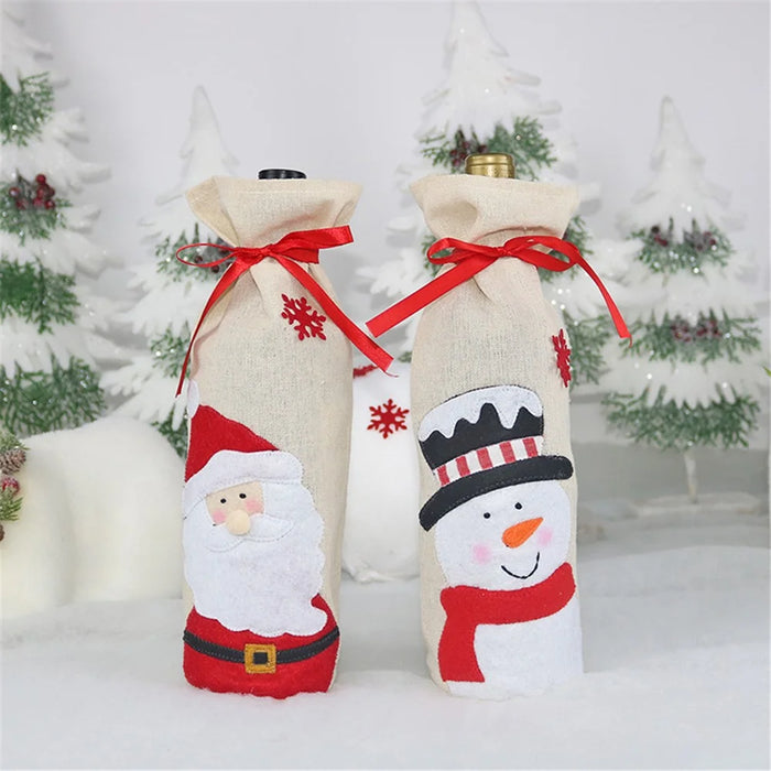 Christmas Wine Bottle Set Christmas Decorations Wine Bag - Santa Claus - 5