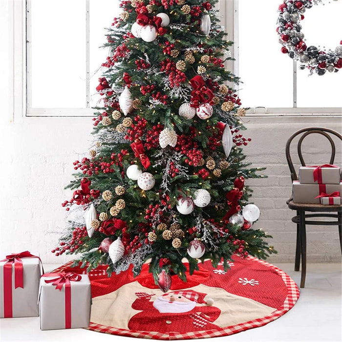 102cm Christmas Tree Skirt Mat Christmas Holiday Party Decoration - 5