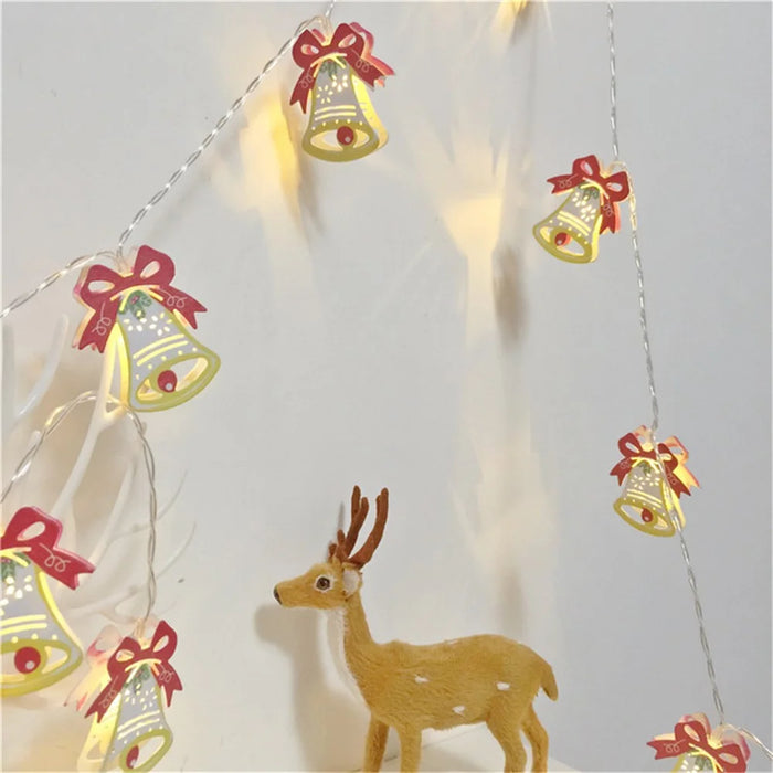 Painted 10-LED Light Strings Double-sided Christmas Gift Decoration Light String 2m - Painted Bells - 1