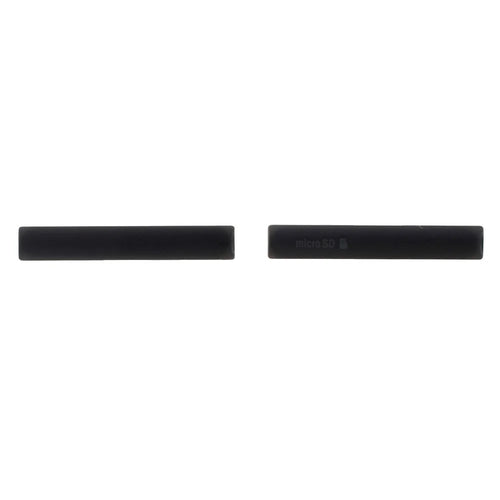 OEM Micro SD SIM Slots & USB Charging Port Anti-dust Cap for Sony Xperia Z3 Compact - Black - 1