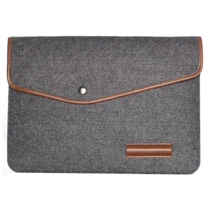 For HP IBM MacBook Air / Pro Woolen Felt 13-inch Laptop Sleeve Bag Case, Size: 34 x 24 cm - Dark Grey - 1