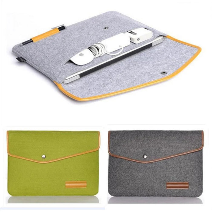 For HP IBM MacBook Air / Pro Woolen Felt 13-inch Laptop Sleeve Bag Case, Size: 34 x 24 cm - Dark Grey - 3