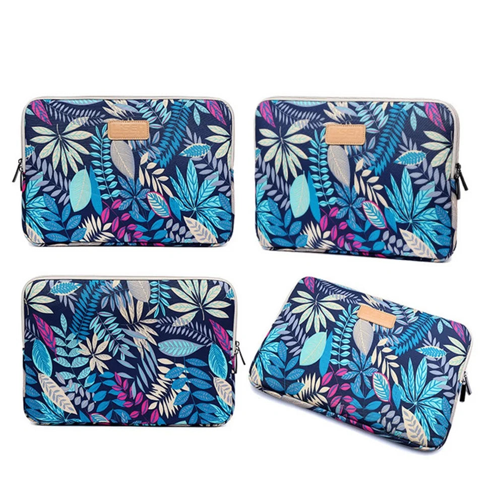 Colorful Leaves Canvas Notebook Briefcase for MacBook Pro 13-inch (2016)/HP DELL IBM, Size: 34.5 x 24 x 1.5 cm - Blue - 2