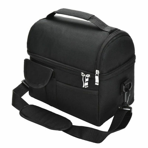 Insulated Lunch Bag Thermos Cooler Adults Tote Food Lunch Box - Black - 1