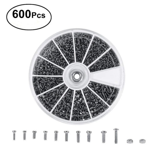 600Pcs Stainless Steel Bolts with Electronic Hexagonal Nut Classification Kit - 1