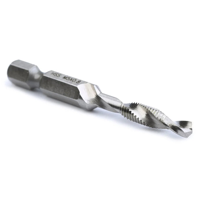 6-in-1 Hand Tap Drill Hex Shank HSS Screw Spiral Point Thread Metric Plug Drill Bits - 5