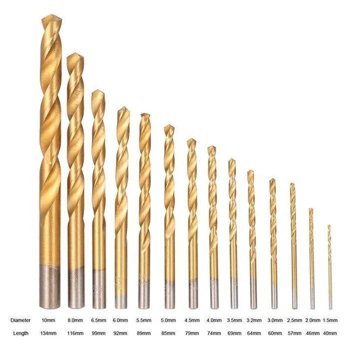 60PCS/Pack High Speed HSS Plating Titanium Twist Drill Bit Set Metric System 1.0-3.5mm - 4