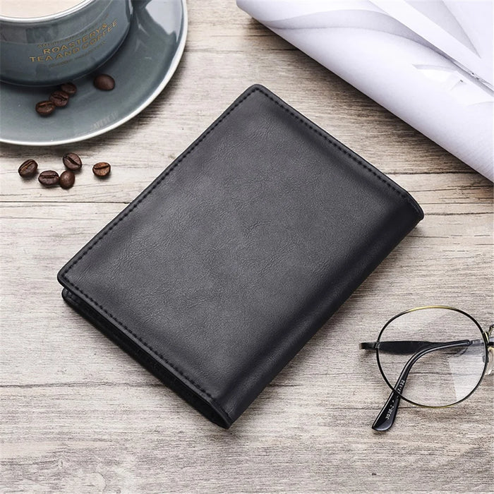 Vintage Multi-function Genuine Leather Card Holder - Black - 3