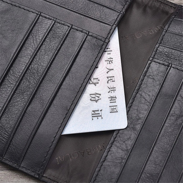 Vintage Multi-function Genuine Leather Card Holder - Black - 4