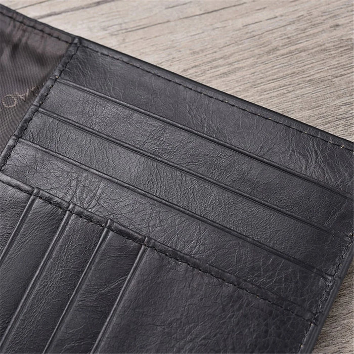 Vintage Multi-function Genuine Leather Card Holder - Black - 7