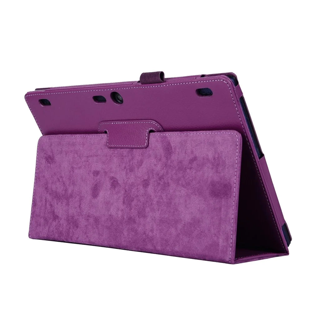 Litchi Texture 2-fold Stand Leather Case for Lenovo TAB 2 A10-70 - Purple - 5