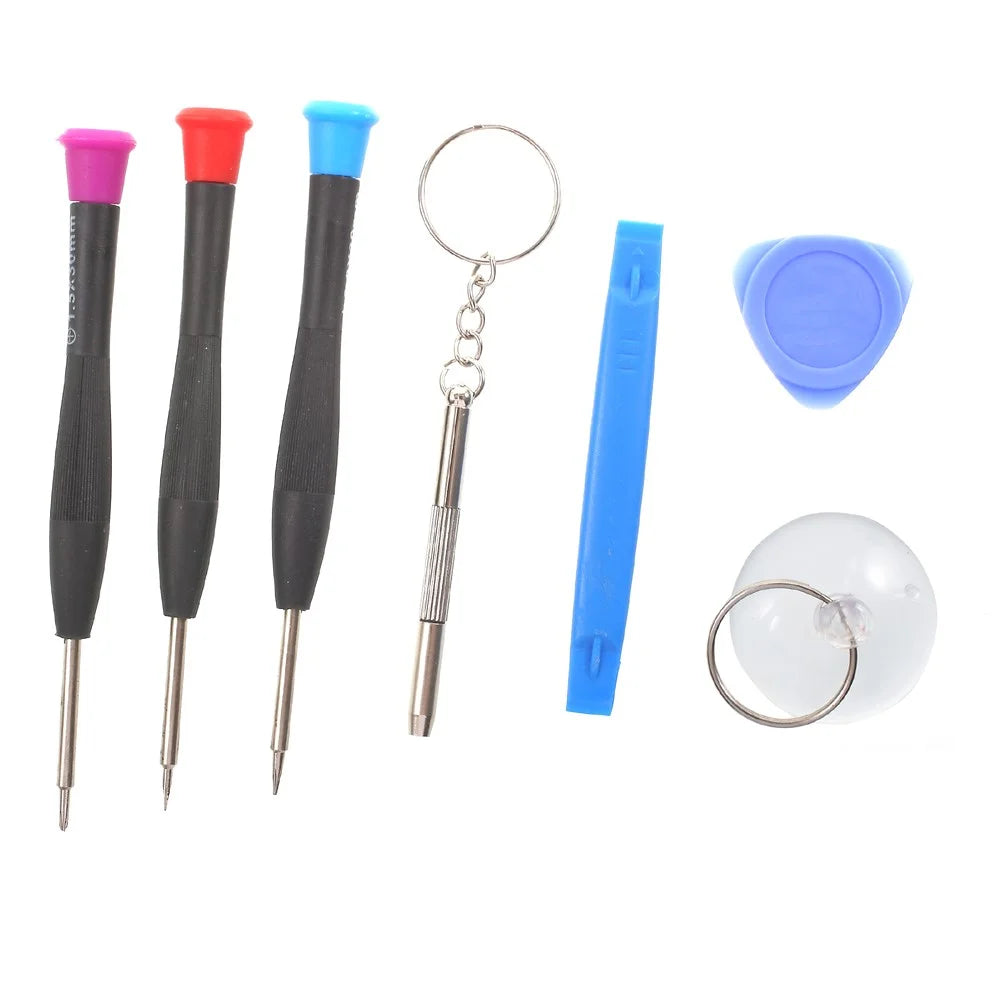 7-in-1 Mobile Phone Opening Repair Kit Screwdriver Pry Bar Suction Cup Tool Set for iPhone Samsung - 2