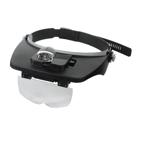 2-LED Headband Magnifier Magnifying Glass Loupe for Reading Jewelry Appraisal Etc (MG81001-A) - 1