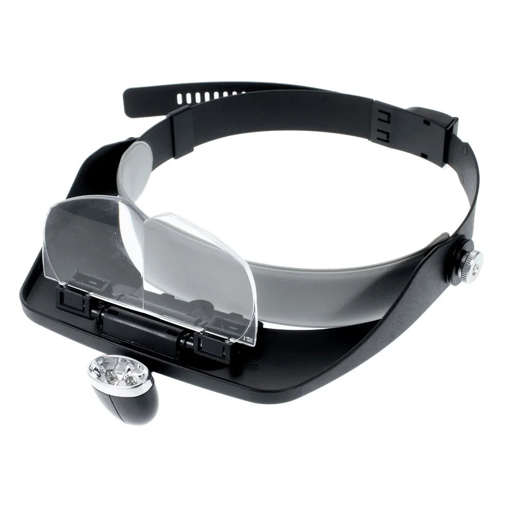 2-LED Headband Magnifier Magnifying Glass Loupe for Reading Jewelry Appraisal Etc (MG81001-A) - 2