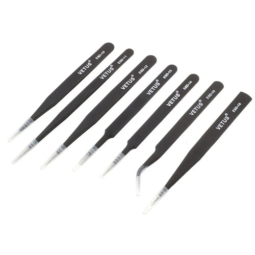 VETUS 7-in-1 High Strength Precision Stainless Steel Professional Tweezers Set - 1