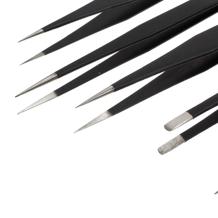 VETUS 7-in-1 High Strength Precision Stainless Steel Professional Tweezers Set - 4