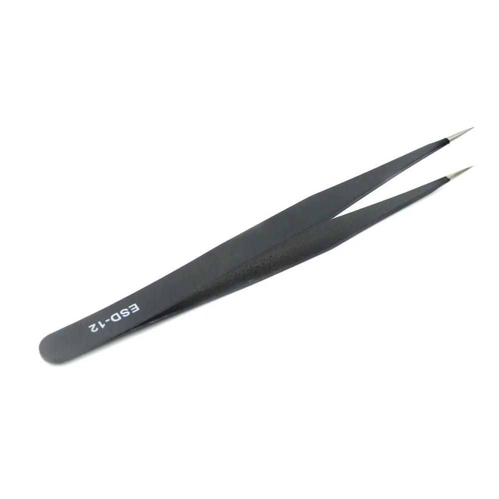 JF-604 Professional Straight Tip Stainless Steel Tweezer Maintenance Tool - 3